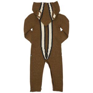 OEUF Chipmunk Hooded Alpaca Knit Sweater Romper Onesie Squirrel Costume - 18M